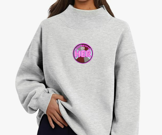 Embroidered Her Mock Neck