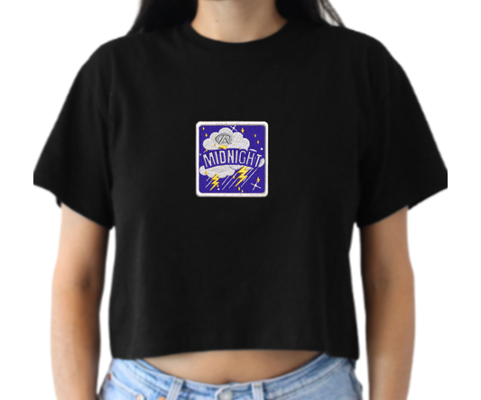 Embroidered Midnight Crop Top