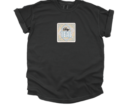 Embroidered Youth Tiny Teal T-shirt