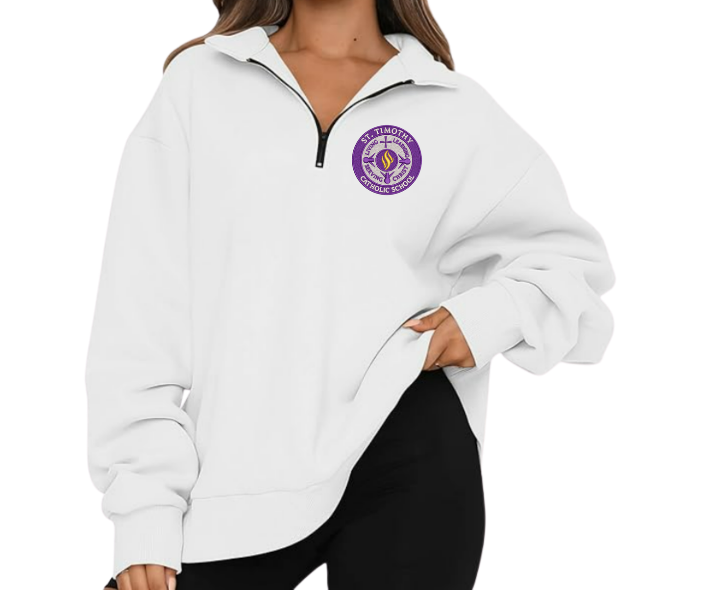 Embroidered St. Timothy Catholic School Quarter Zip