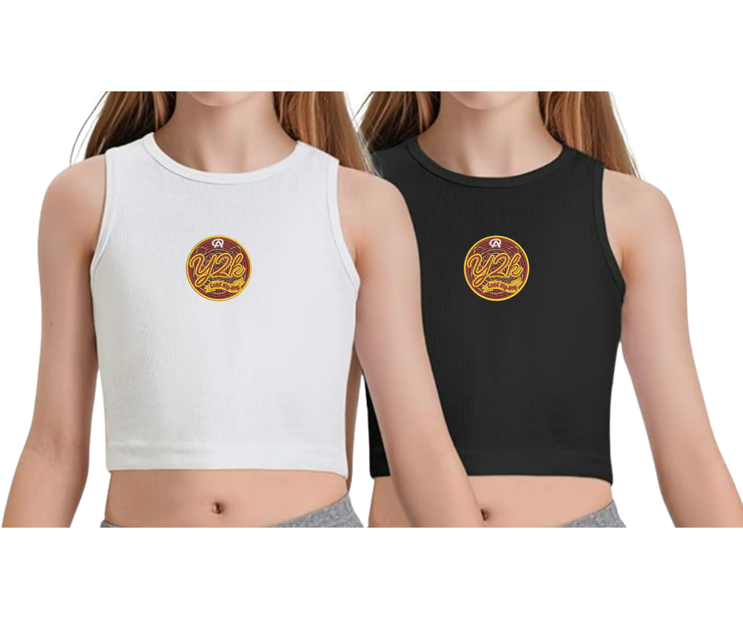 Embroidered Youth Y2K Cropped Tank