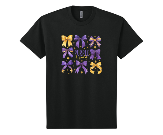 Purple and Gold Bows Youth T-shirt