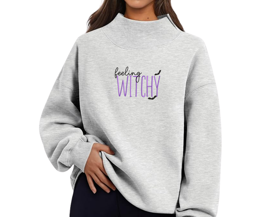 Embroidered Feeling Witchy Crewneck OR Mock Neck