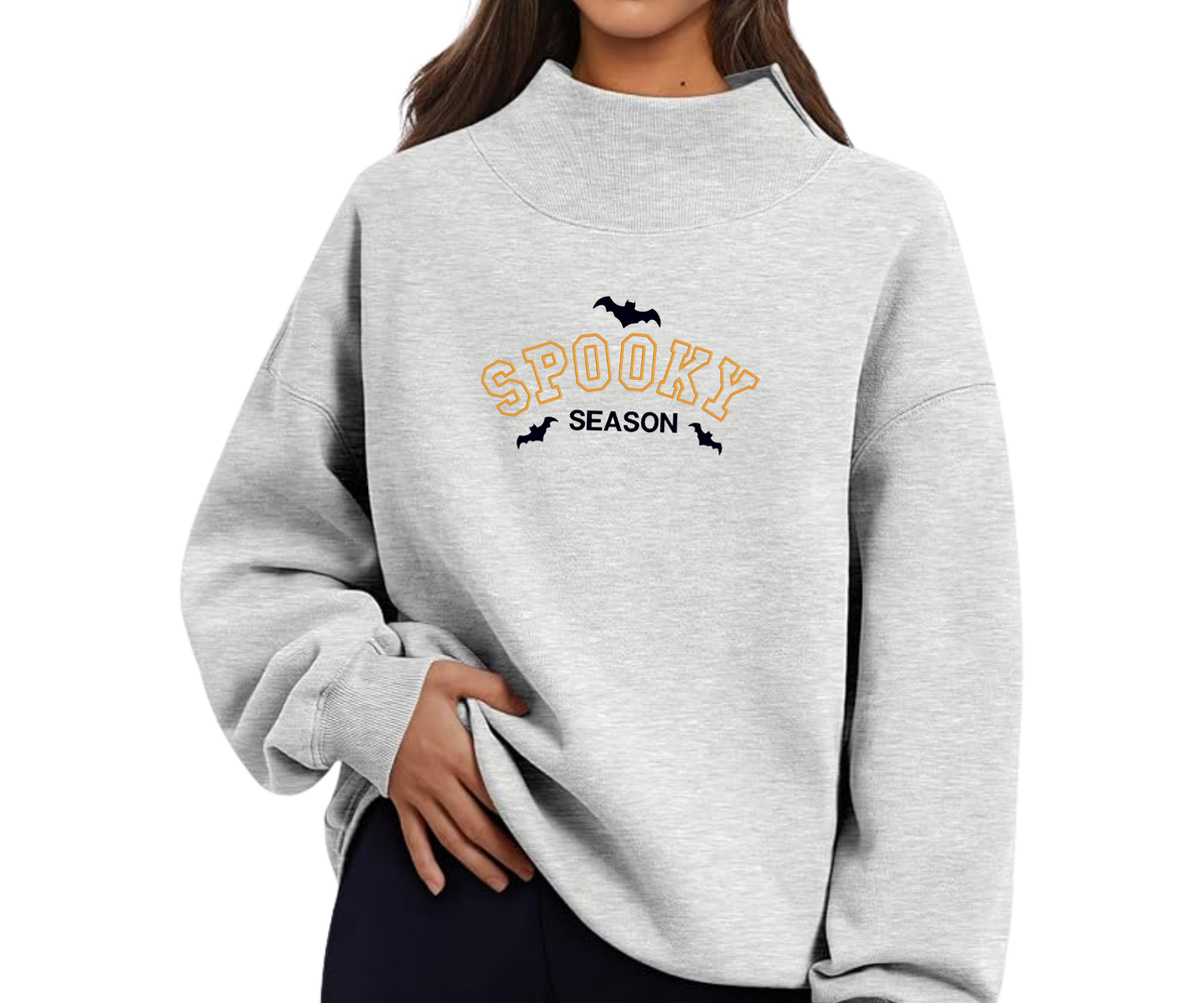 Embroidered Spooky Season Crewneck OR Mock Neck