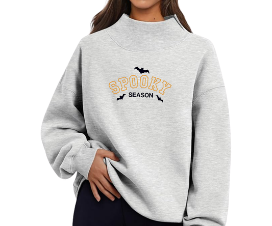 Embroidered Spooky Season Crewneck OR Mock Neck