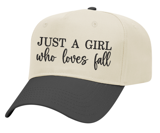 Embroidered Just A Girl Who Loves Fall Hat
