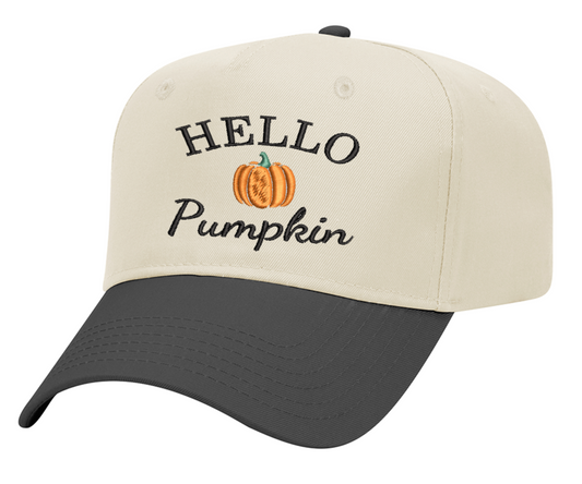 Embroidered Hello Pumpkin Hat