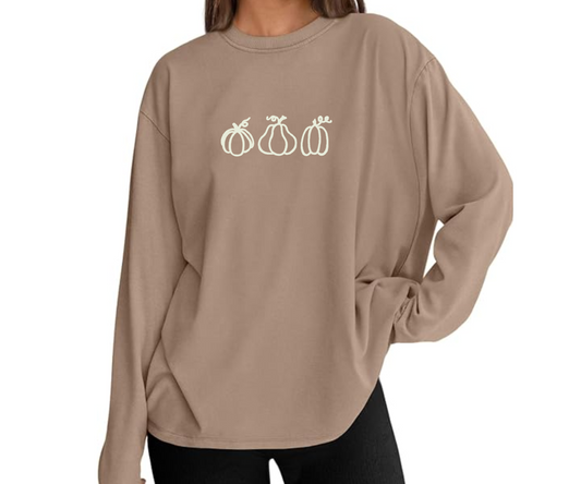 Embroidered Oversized Long Sleeve Tee