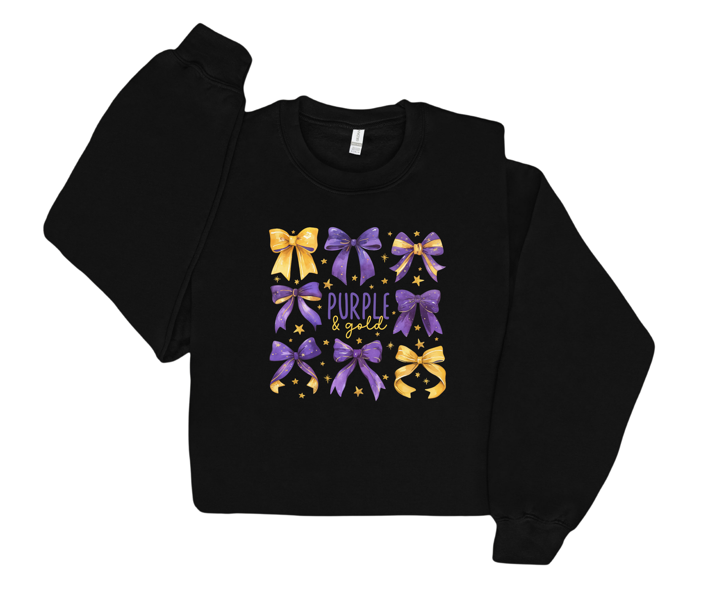 Purple and Gold Bows Crewneck