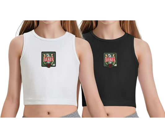 Embroidered Youth Derby Cropped Tank