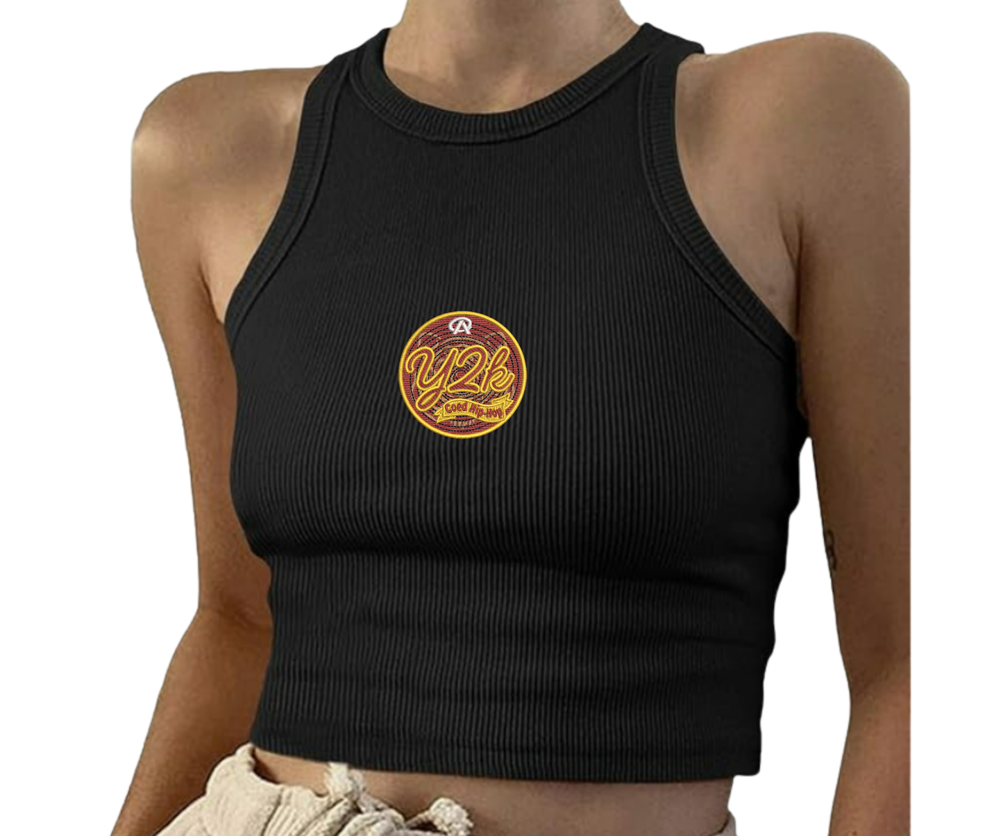 Embroidered Y2K Cropped Tank