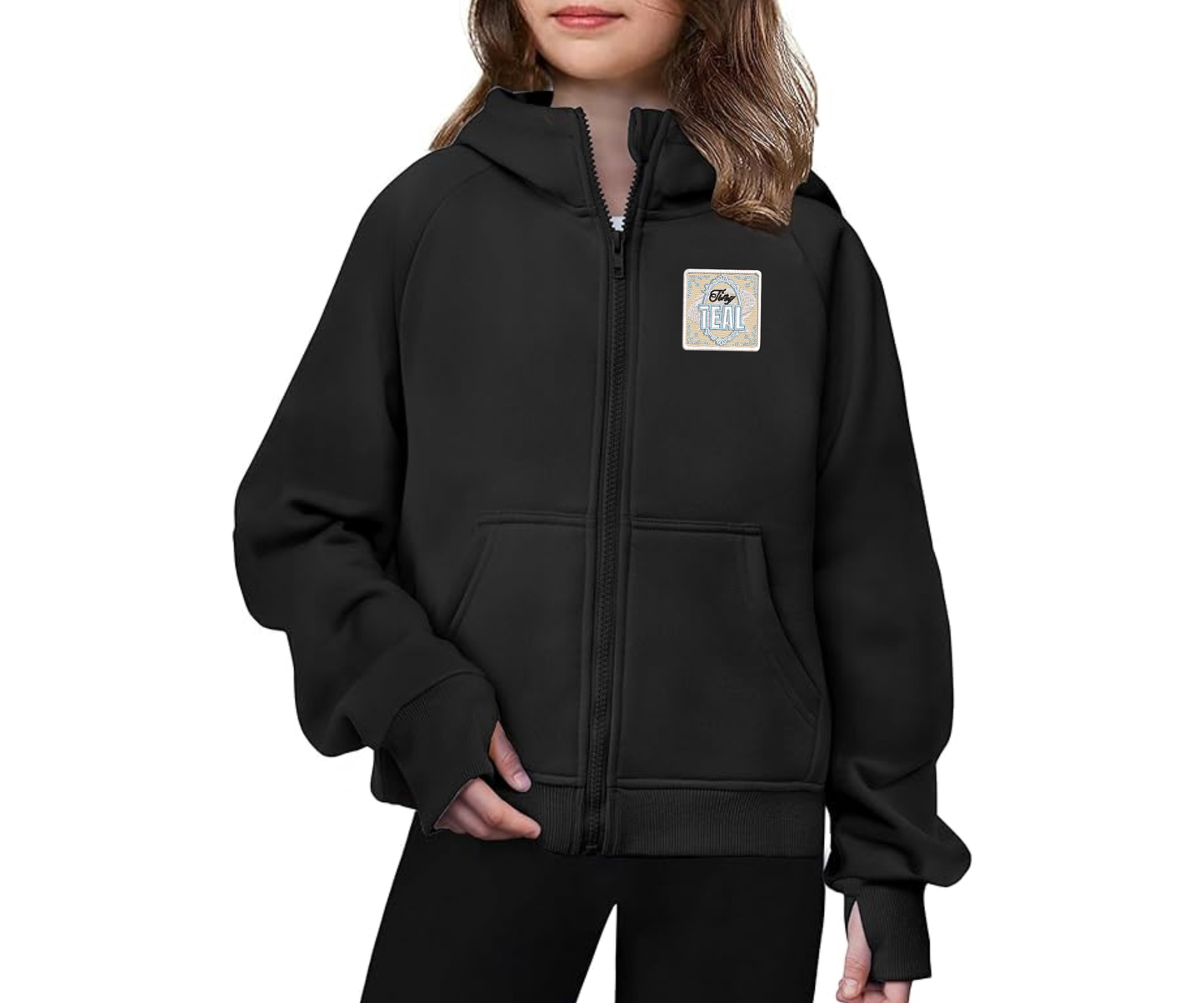 Embroidered Youth Tiny Teal Jacket