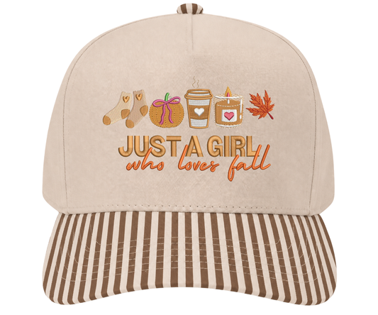 Embroidered Just A Girl Who Loves Fall Hat