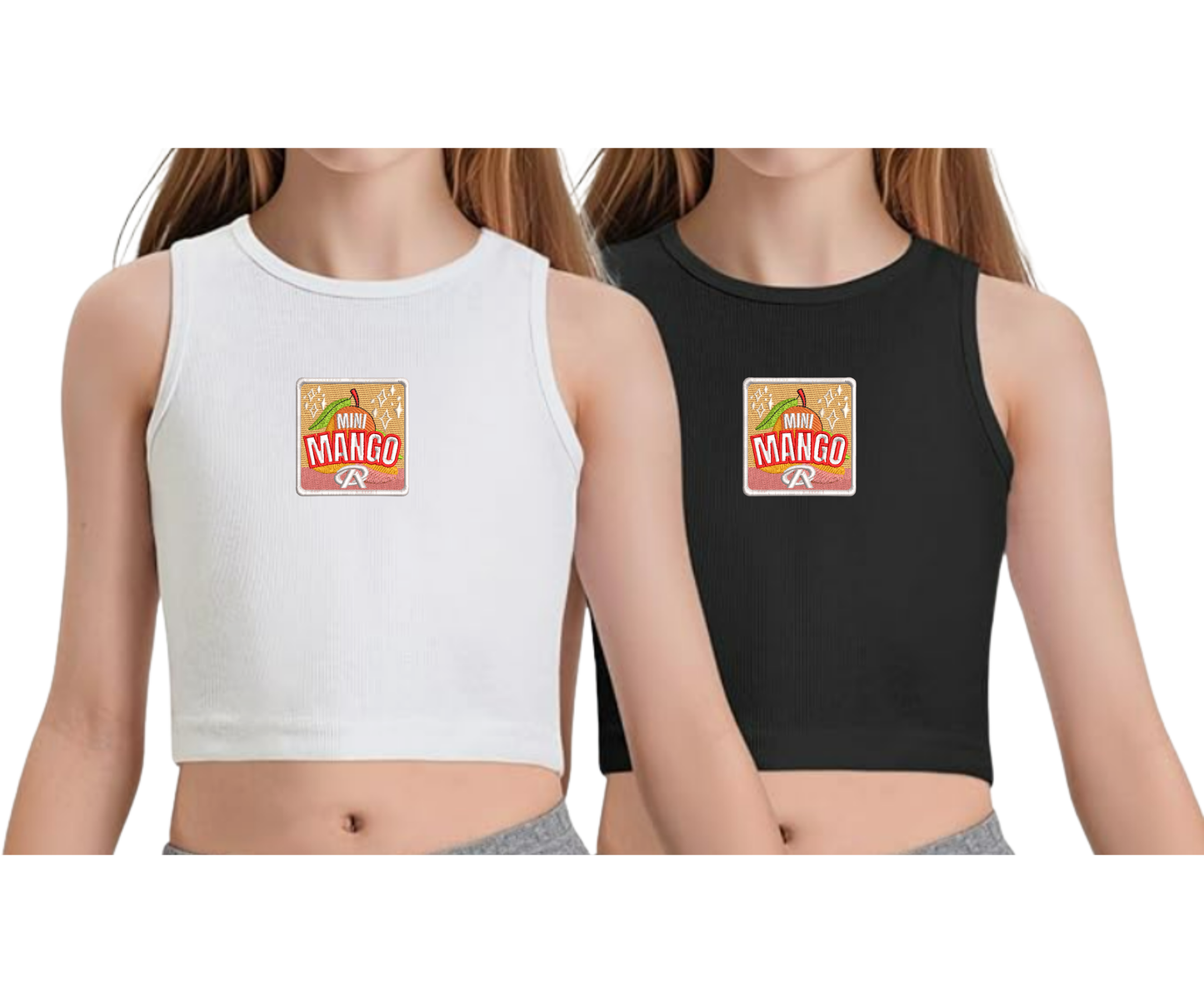 Embroidered Youth Mini Mango Cropped Tank