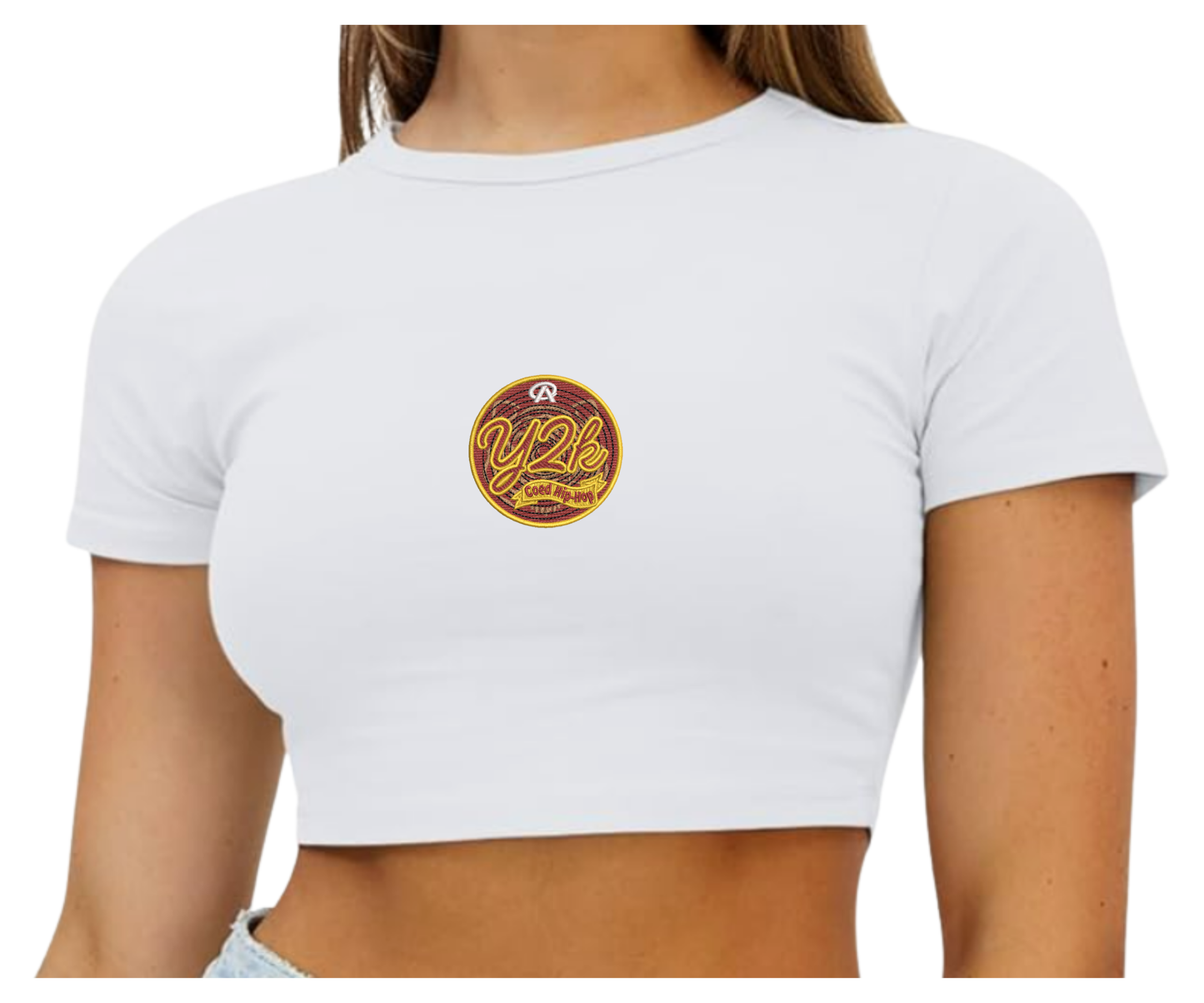 Embroidered Y2K Crop Top