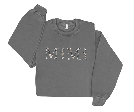 Embroidered Floral MiMi Crewneck