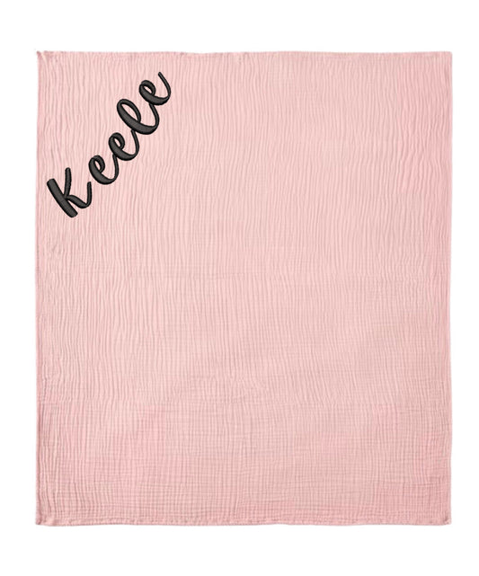Embroidered Baby Muslin Blanket