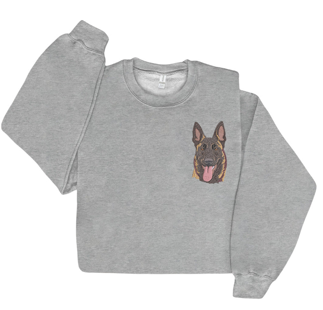 Embroidered German Shepherd Crewneck