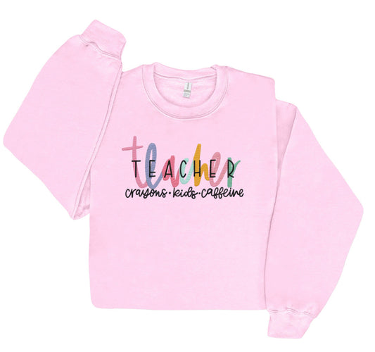Embroidered Teacher Crewneck