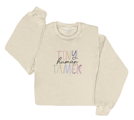 Embroidered Tiny Human Tamer Crewneck