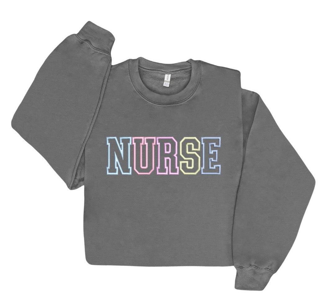 Embroidered Nurse Crewneck