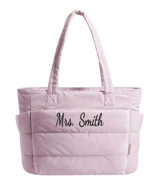 Embroidered Mrs. Smith Tote Bag