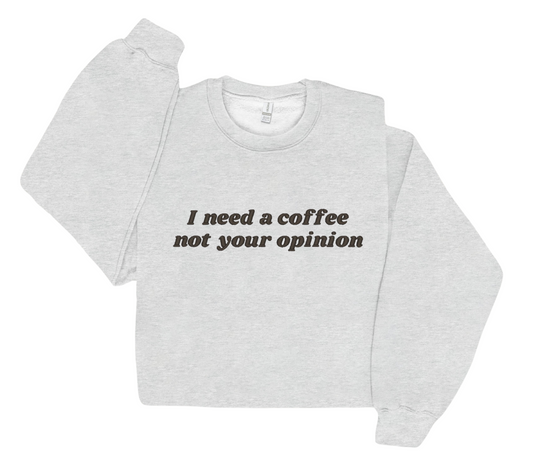 Embroidered Coffee Crewneck