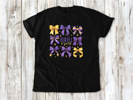 Purple and Gold Bows Youth Tee