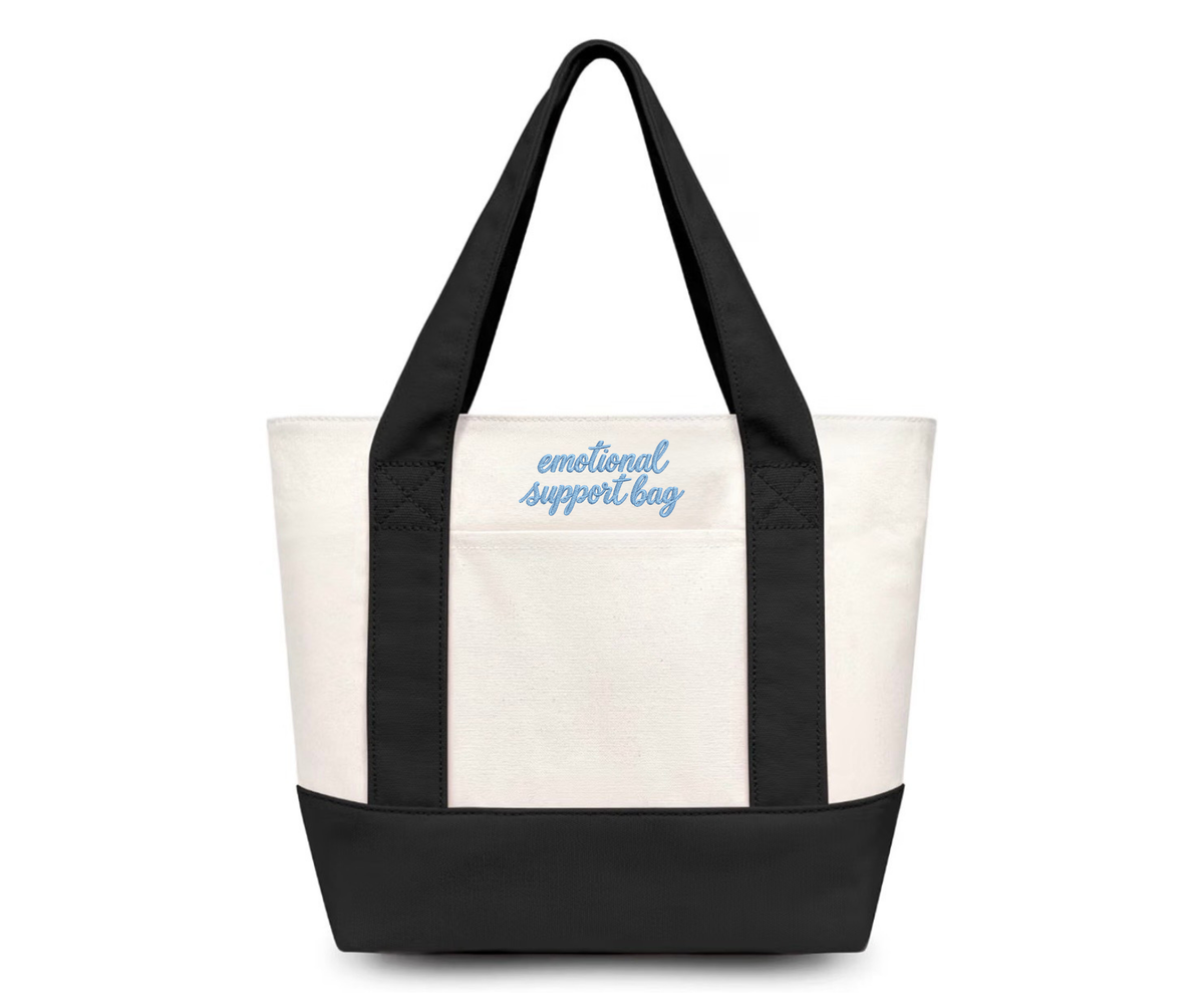 Embroidered Emotional Support Bag Tote Bag