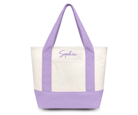 Embroidered Sophia Tote Bag