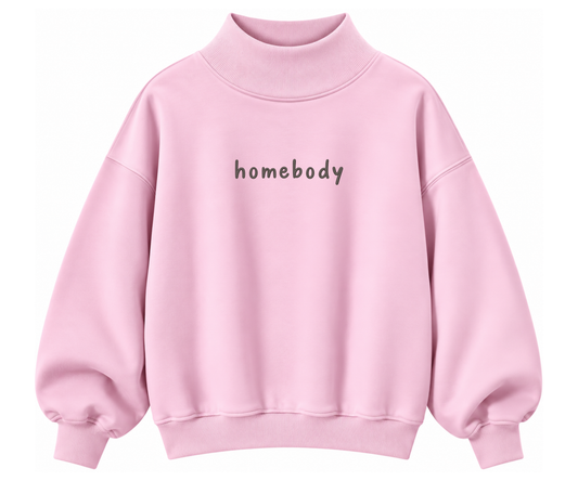 Embroidered Homebody Mock Neck
