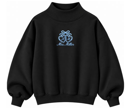 Embroidered Locket Mock Neck