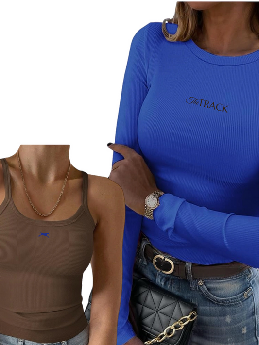 Track Embroidered Tank Top & Long Sleeve