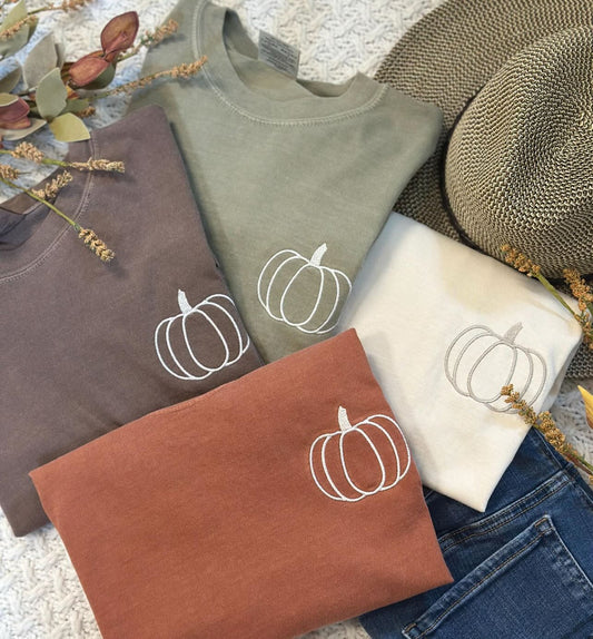 Embroidered Pumpkin Tee