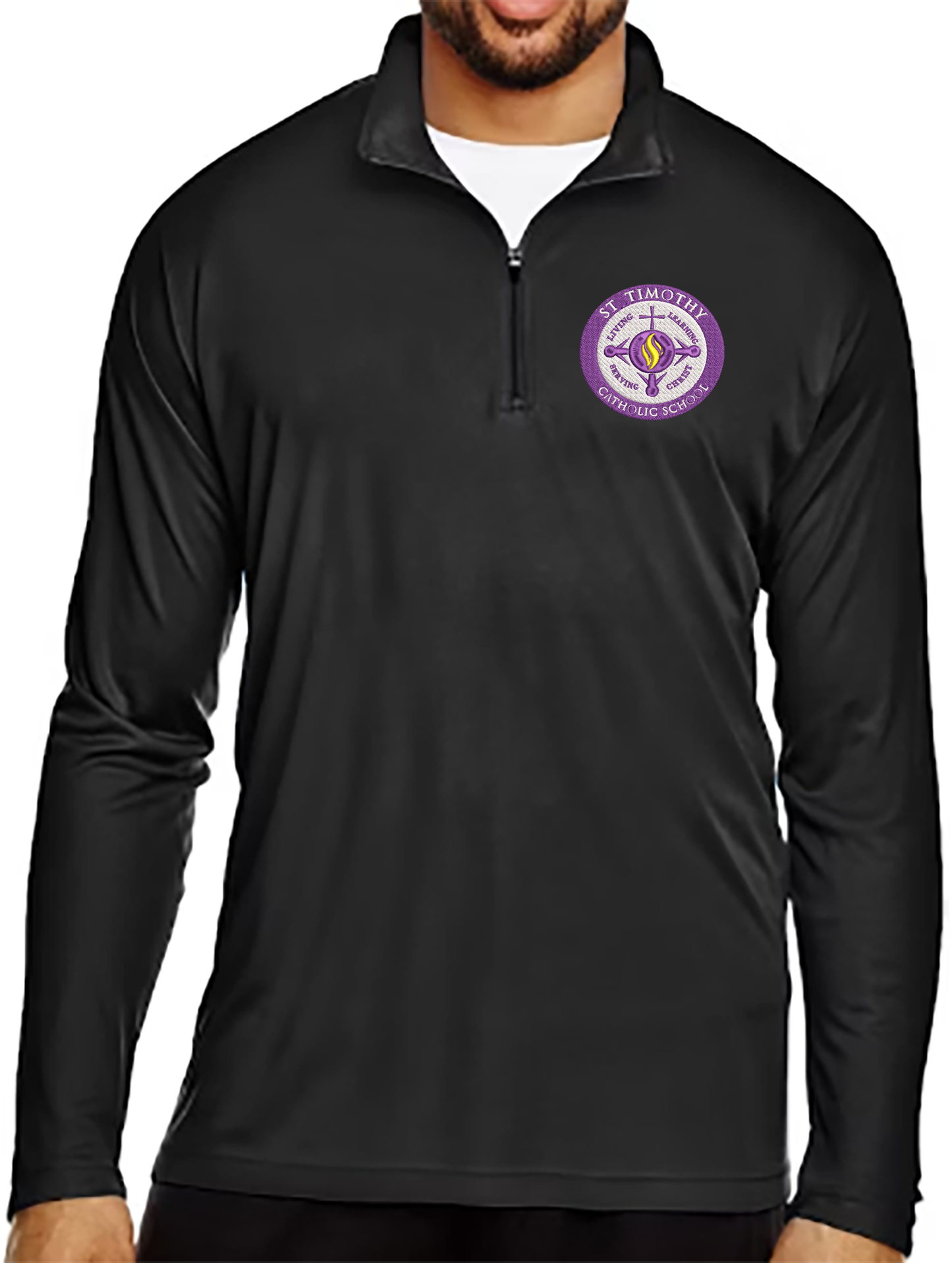 Embroidered Men's Zone Performance logo Quarter Zip